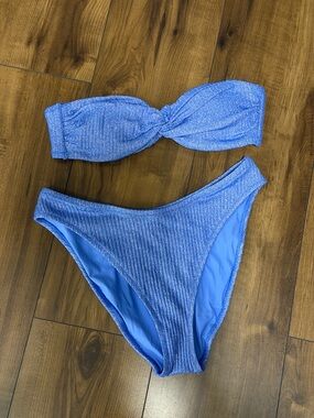 J.Crew Blue Sparkle Rib Bikini